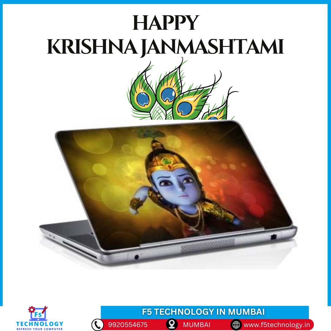 f5technologys's tweet photo. Happy Krishna #Janmashtami! 🎉🙏 Just as #LordKrishna brings light and joy into our lives, we strive to bring back the same spark to your laptops and computers.

🌐: https://t.co/0dONiy0O9n

#kanha #jaishreekrishna #radheshyam #krishnajanmashtami #janmashtami2023 #f5technology https://t.co/dc6VavRsGY
