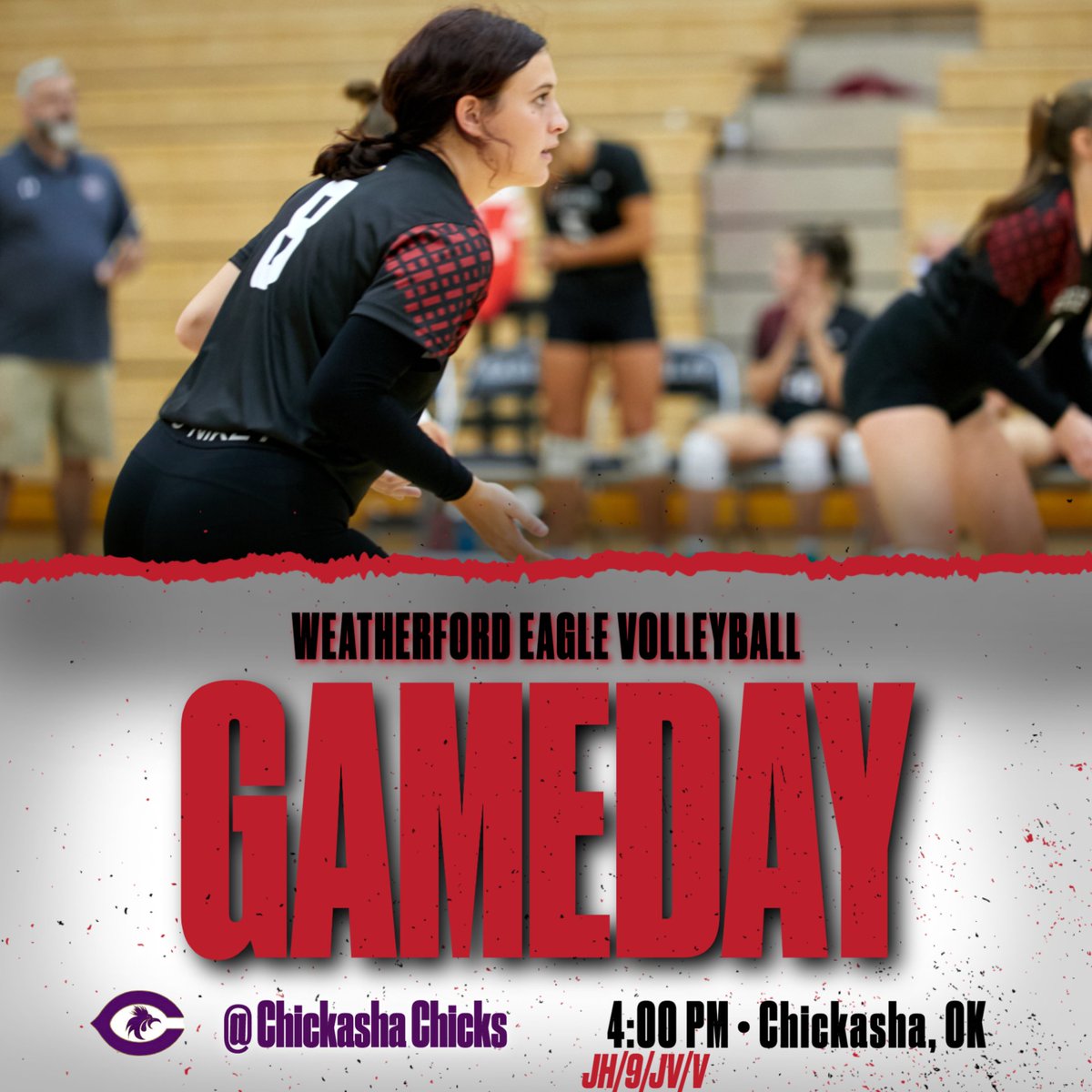 Lady Eagle Volleyball takes on the Chicks AT Chickasha! #allhailthedub