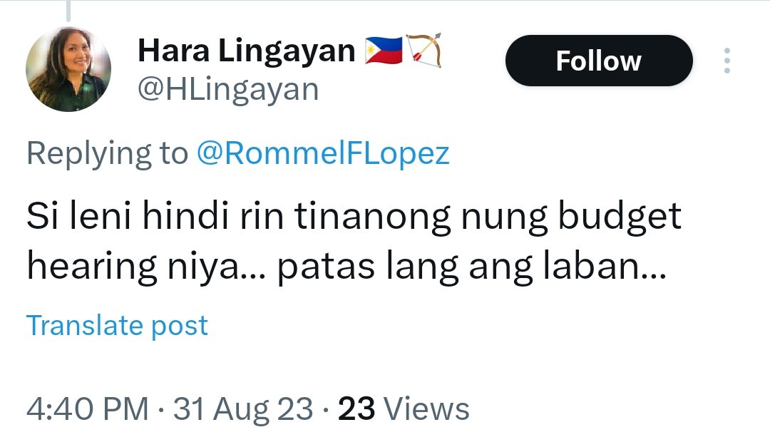 RommelFLopez's tweet photo. May confidential fund si Leni? Wala.

May questionableng gastusin si Leni?

Wala.

Hindi patas.

May college degrees ako. Ikaw wala.

Hindi patas. https://t.co/rjY2ziZc76