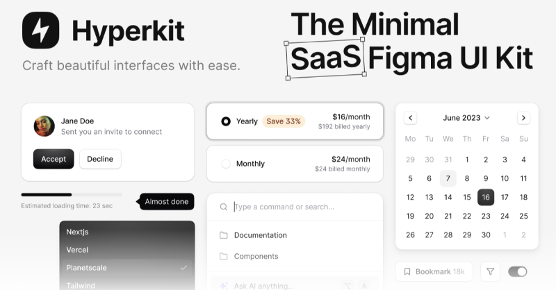 erolmujak's tweet photo. This is your perfect Figma UI kit to start designing any web app project.
@gethyperkit

Get it now ↓