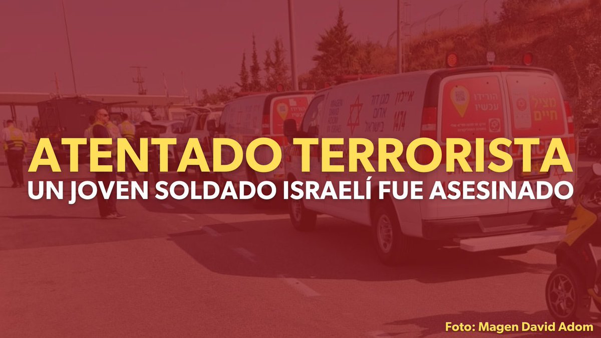 IsraelinPY's tweet image. 🔴JOVEN SOLDADO ISRAELÍ ASESINADO EN ATENTADO TERRORISTA

Un terrorista palestino atropelló a ciudadanos israelíes cerca de la ciudad de #Modiin, asesinando a un joven soldado israelí e hiriendo a otras cinco personas. El terrorista palestino fue abatido.