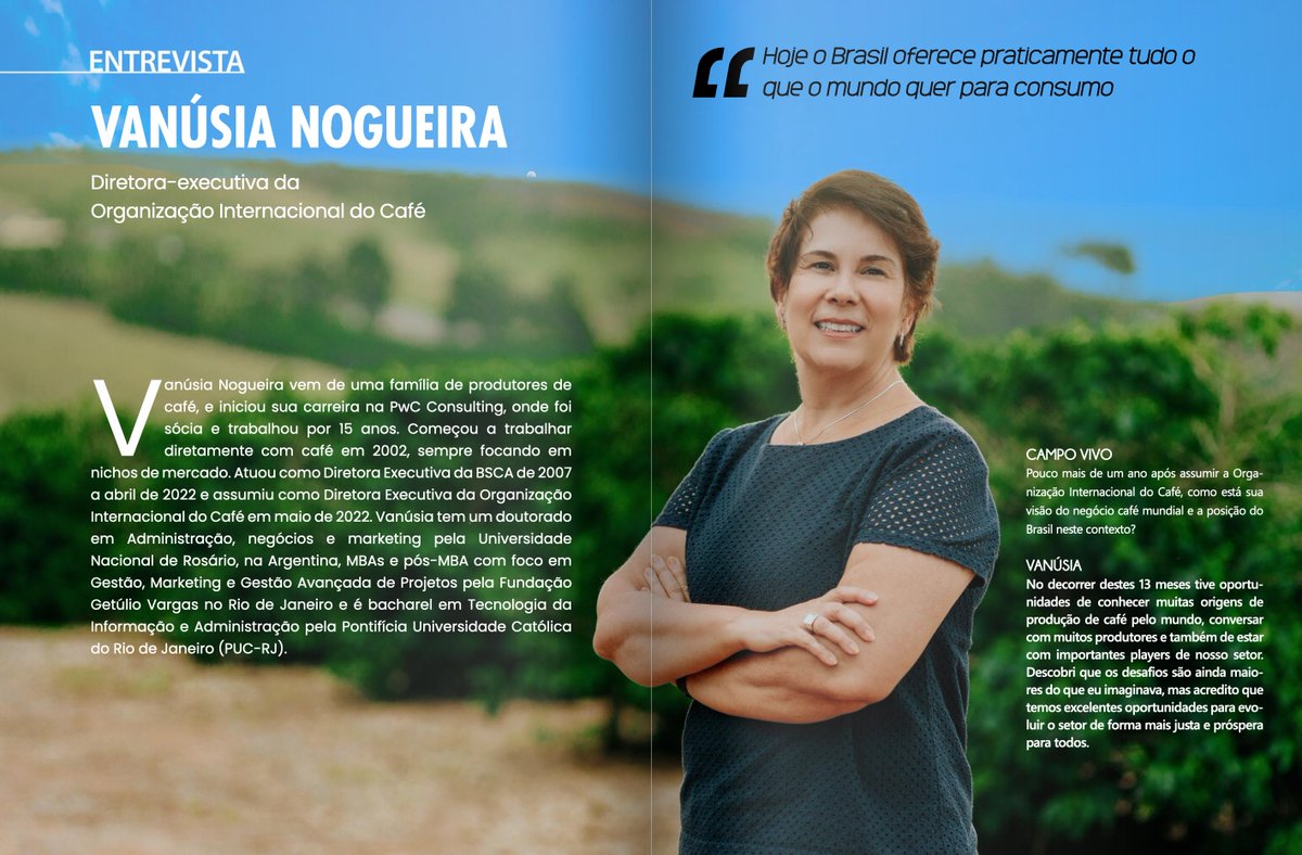 ICOCoffeeOrg's tweet photo. NEW! Read the latest interview with @VanusiaNogueira, ICO Executive Director, for the Brazilian magazine 'Campo Vivo'.📰👉https://t.co/MRGefcAu6H
ℹ️https://t.co/S3pwIvHCMI #coffeesector #WorldCoffeeConferenceSept2023 https://t.co/kcLrWBb82G https://t.co/qwS5Y0kMXC