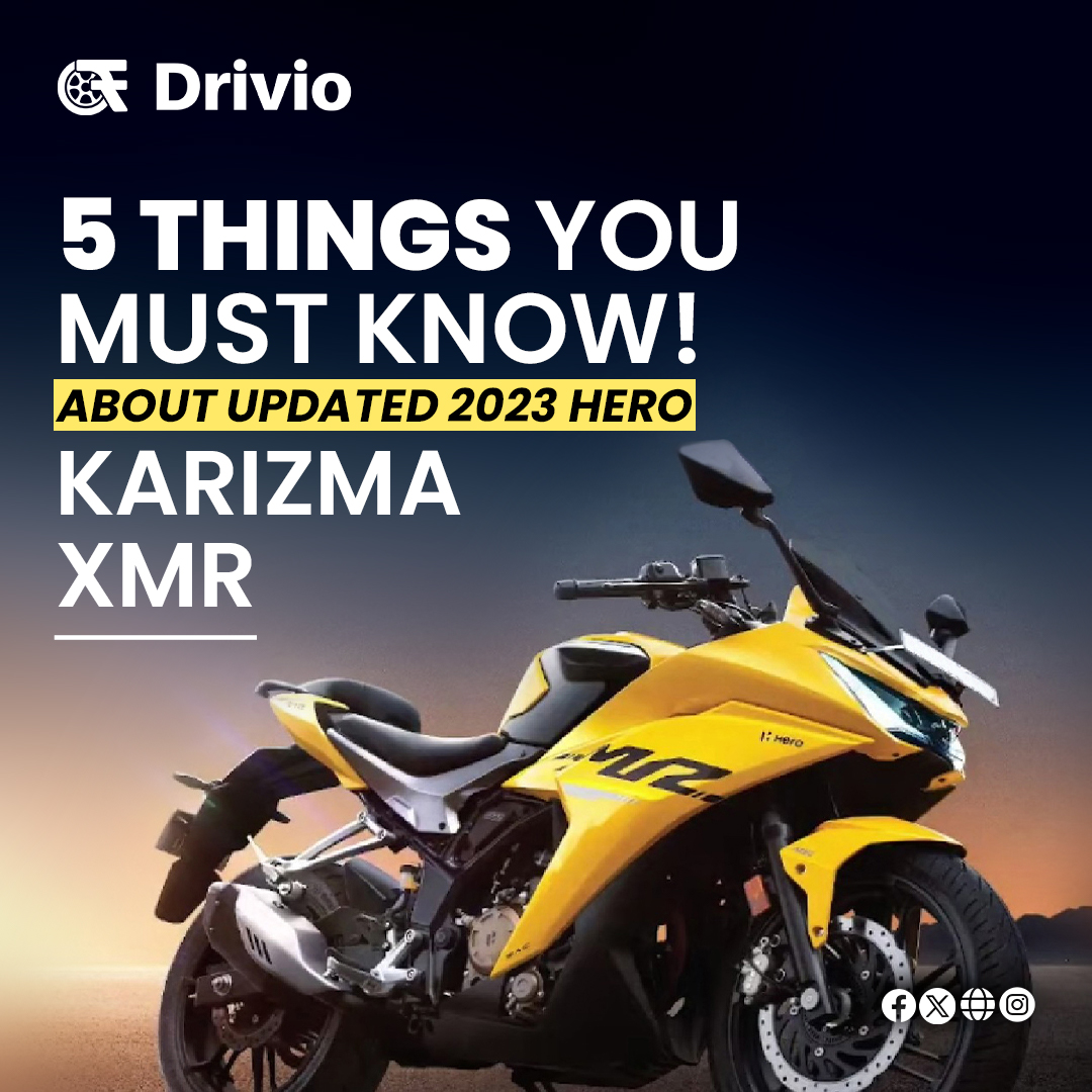 2023 Hero Karizma XMR: Redefining biking with 5 head-turning updates!⚡🏍️ 

Read more drivio.in/featured-stori…

#BikeLoversIndia #RideLifeIndia #TwoWheelerPassion #BikerCommunity #HeroKarizma #EasyBikeLoans #TwoWheelerFinance #BikeEMIPlans #AffordableBikeOwnership #drivio_official