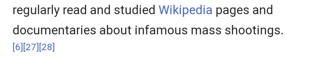 No worse feeling than reading up on school shooter Wikipedia pages and seeing a line like this lmao