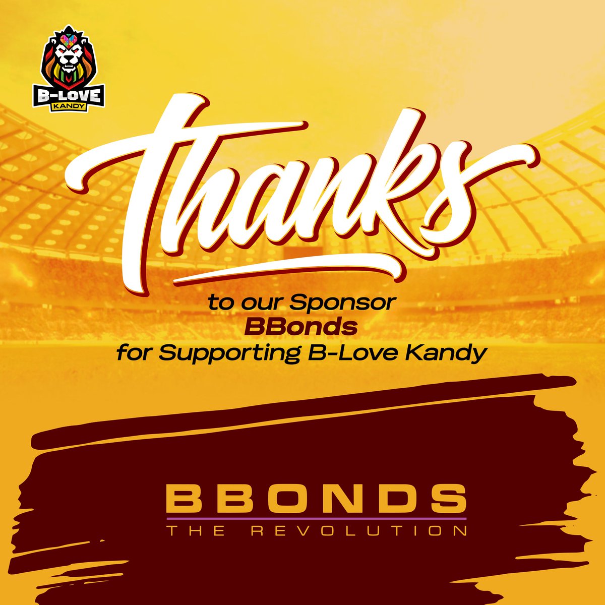 A big thank you to our incredible sponsor BBonds for standing strong with us. Your support fuels our passion and drive! 🙌🏏

#BLoveKandy #BLoveNetwork #LPLT20 #BBonds
