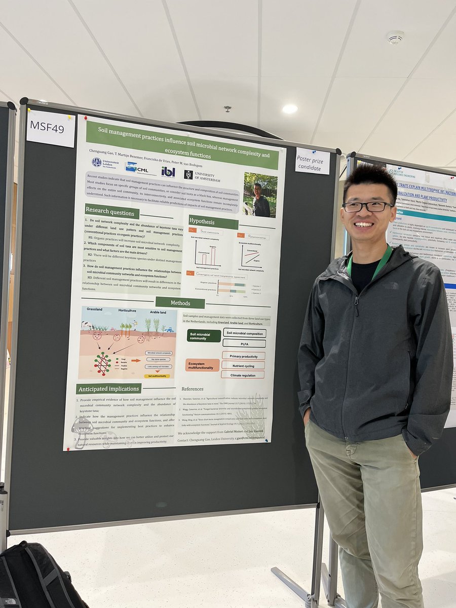 Excited to present my poster about “Soil management practices influence soil microbial network complexity and ecosystem functions” in Wageningen #WSC2023