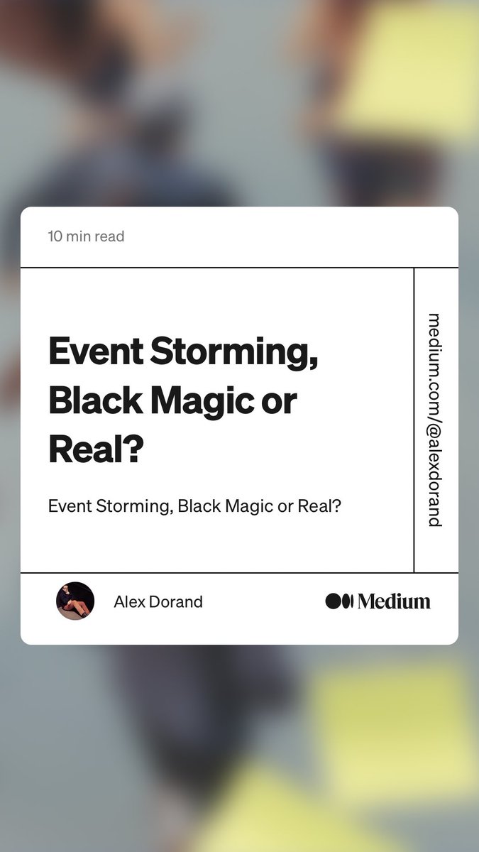 alexhacked's tweet photo. “Event Storming, Black Magic or Real?” by Alex Dorand
https://t.co/ZAuDl2InaD https://t.co/Il6HxT92SA