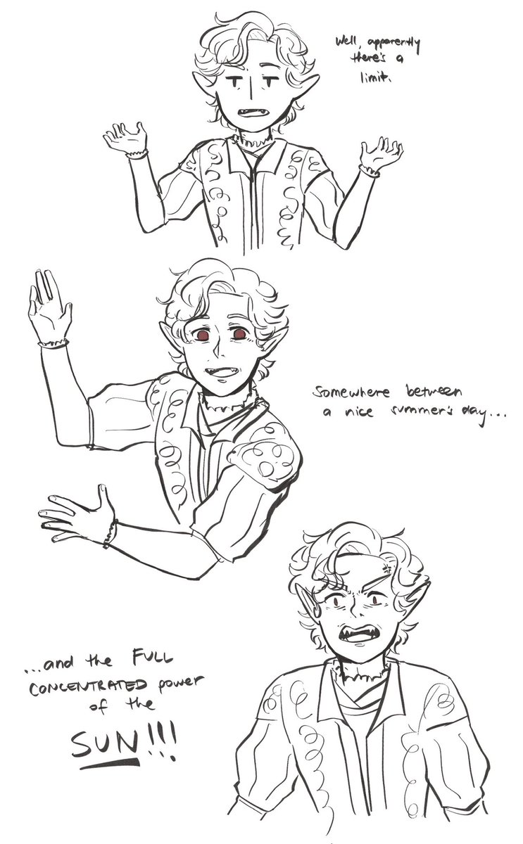 princesscoat's tweet photo. This is still honestly the BEST dialogue so far in the game. 👌🏻 HAD to doodle it. Amazing work @larianstudios and @NeilNewbon 👏🏻👏🏻👏🏻 #BaldurGate3 #Astarion https://t.co/Mc78UbzXYp