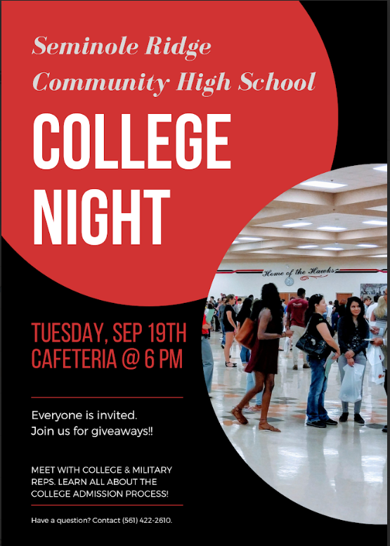 It's College Fair month! Don't miss these 2 great events! <a href="/SRHSHawks/">Seminole Ridge HS</a>