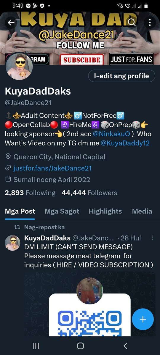 💦🔝 44.444k 🔝💦 thank you very much guys Kaya dahil jan mag promo tayo ulit in 3days.. 🍆💦 SALE PROMO MY TG 🍆💦 Dm me my telegram @KuyaDaddy12