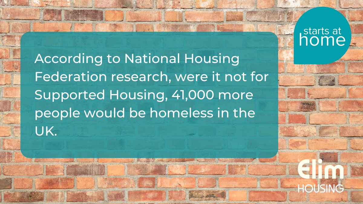 The need and impact as a sector is clear: supported housing is essential to society, saves the taxpayer money and needs more investment.
To find out more about our supported housing schemes please visit: elimhousing.co.uk/support-servic…

#StartsAtHome #SupportedHousing