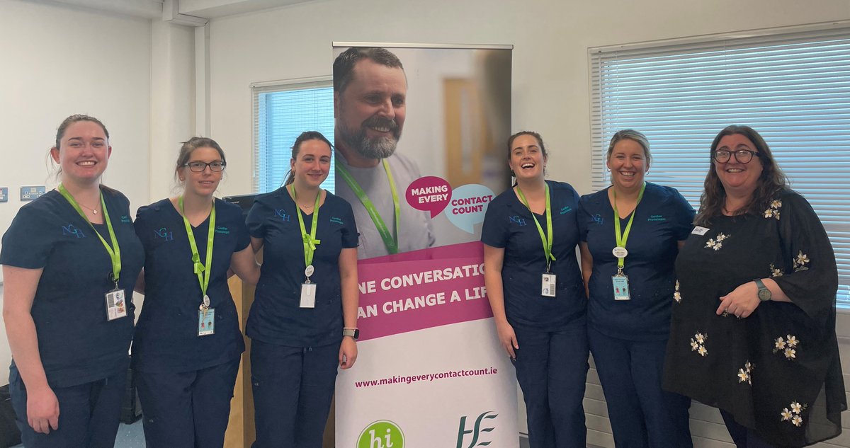 HW_HSEDubMid's tweet photo. Smiling cardiac physiologists from Naas General Hospital who completed their #MECC βEnhancing Your Skillsβ workshop last week, who will be using MECC to improve the health of their patients. For more information on MECC contact Rosemarie.plant@hse.ie #MakEveryContactCount #DSKWW https://t.co/aDnUPESpfj