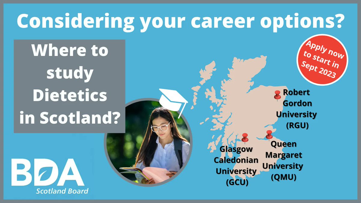 BDA Scotland Board (@bda_scotland) on Twitter photo Dietetics is taught at three Scottish Universities <a href="/GCUNutDietetics/">GCU Nutrition & Dietetics programme</a> buff.ly/3OW2GgN <a href="/QMU_Dietetics/">QMU Dietetics</a> buff.ly/3EgJeoa and <a href="/Dietetics_RGU/">@Dietetics_RGU</a> buff.ly/3d8KEoK including NHS placements buff.ly/31hCOH6 . Please share 🙌 #WhatDietitiansDo Dietetics is taught at three Scottish Universities <a href="/GCUNutDietetics/">GCU Nutrition & Dietetics programme</a> buff.ly/3OW2GgN <a href="/QMU_Dietetics/">QMU Dietetics</a> buff.ly/3EgJeoa and <a href="/Dietetics_RGU/">@Dietetics_RGU</a> buff.ly/3d8KEoK including NHS placements buff.ly/31hCOH6 . Please share 🙌 #WhatDietitiansDo