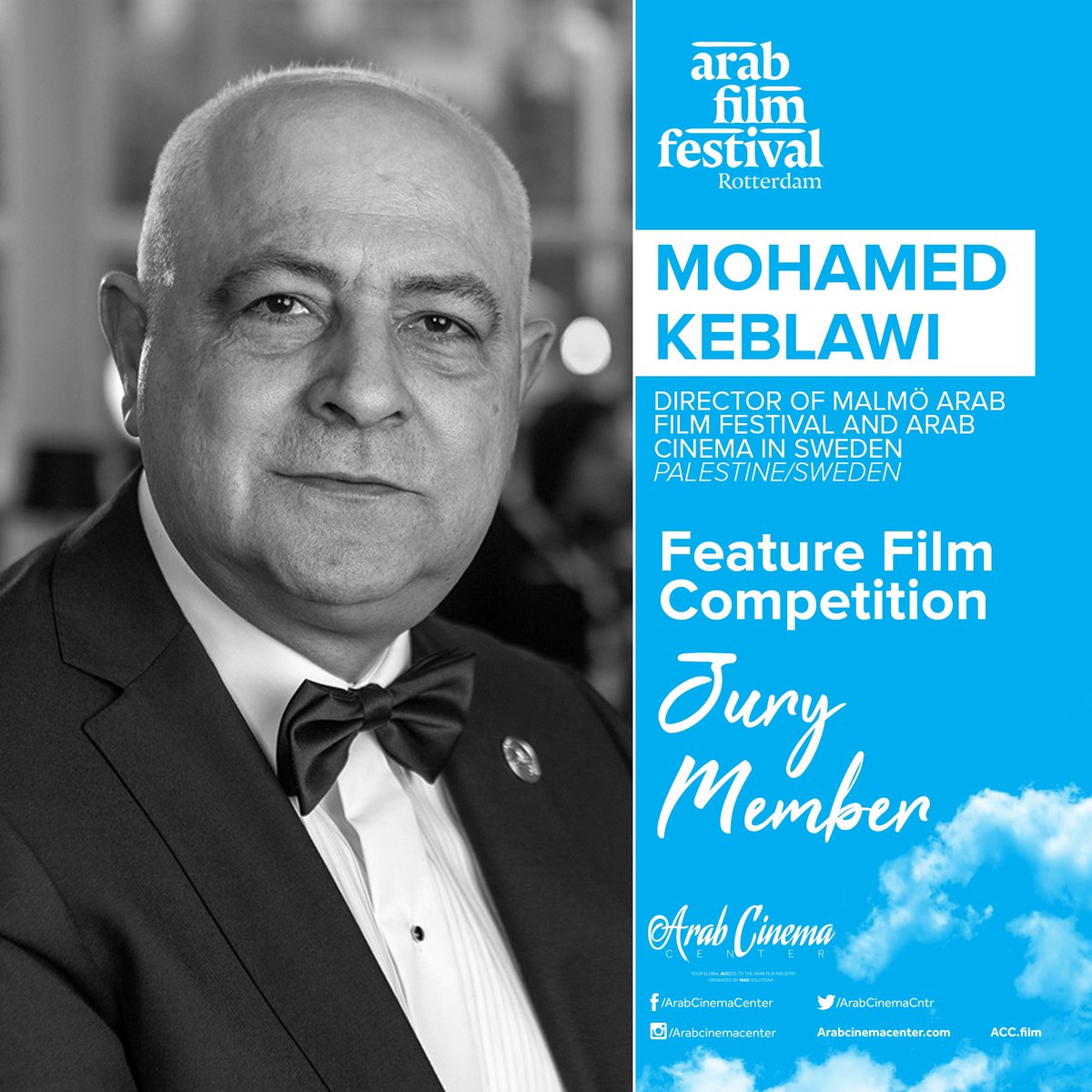 ArabCinemaCntr's tweet photo. Congrats to @maffswe's Director Mohamed Keblawi for being chosen as a Feature Film Competition Jury Member at @ArabfilmNL ✨
#ACCPartners #MalmöArabFilmFestival #RotterdamAraFilmFestival #ArabCinemaCenter #ACC https://t.co/GWsRrpChnl