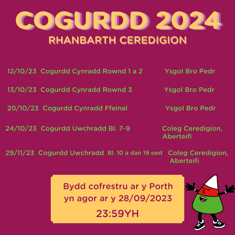 Dyma gyhoeddi holl ddyddiadau a lleoliadau Eisteddfodau Ceredigion 2024 😆🌟

EWCH AMDANI🎉🏴󠁧󠁢󠁷󠁬󠁳󠁿