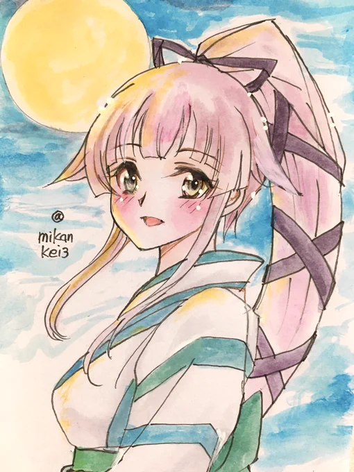 由良です「由良と一緒にお祭り・・・行きませんか?」今日はスーパームーン#艦これ版深夜の真剣お絵描き60分一本勝負 #艦これ版真剣お絵描き60分一本勝負_20230831 #由良 #艦これ 