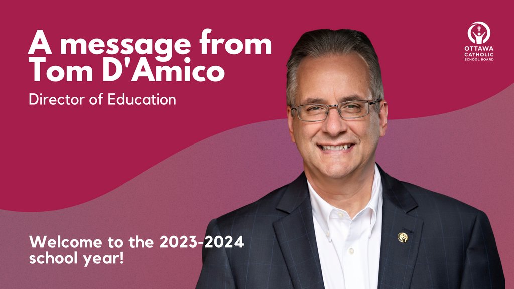 Ottawa Catholic School Board (@ottcatholicsb) on Twitter photo ๐Welcome to the 2023-2024 School Year!๐Director of Education <a href="/TDOttawa/">Tom D'Amico</a> has a message for all OCSB families, ensuring everyone is well prepared for #ocsbFirstDay. Get ready to make this year a successful one!๐๐#ocsbBeCommunity #BackToSchool Learn more: ocsb.ca/2023/08/31/welโฆ ๐Welcome to the 2023-2024 School Year!๐Director of Education <a href="/TDOttawa/">Tom D'Amico</a> has a message for all OCSB families, ensuring everyone is well prepared for #ocsbFirstDay. Get ready to make this year a successful one!๐๐#ocsbBeCommunity #BackToSchool Learn more: ocsb.ca/2023/08/31/welโฆ