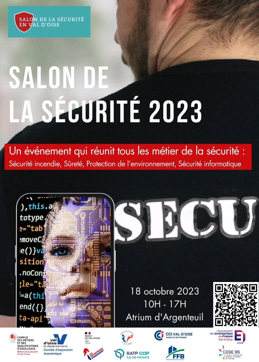 jfbenon's tweet photo. #valdoise / #iledefrance / #ParisRegion / #ChooseIDF / #cyu / #CCI_95 / #95_Mevo / #FFB95 / #cese95 / #Ceevo95 : 1er Salon de la Sécurité en Val-d'Oise - Argenteuil - 18 octobre 2023 - https://t.co/PWH6dVeUR1
campus-securite@cyu.fr https://t.co/wiRDvV7Xo6