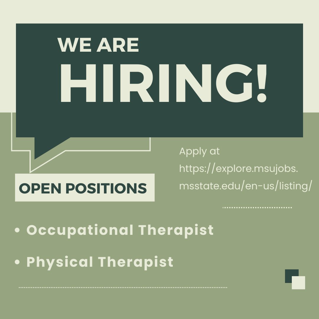 msutkmc's tweet photo. Have you been wanting to work with us? Now is your chance! 

We have TWO positions currently available:

Occupational Therapist for Early Intervention - https://t.co/YQK5vG7bIN

Physical Therapist for Early Intervention - https://t.co/YQK5vG7bIN https://t.co/vLyyxAWsET