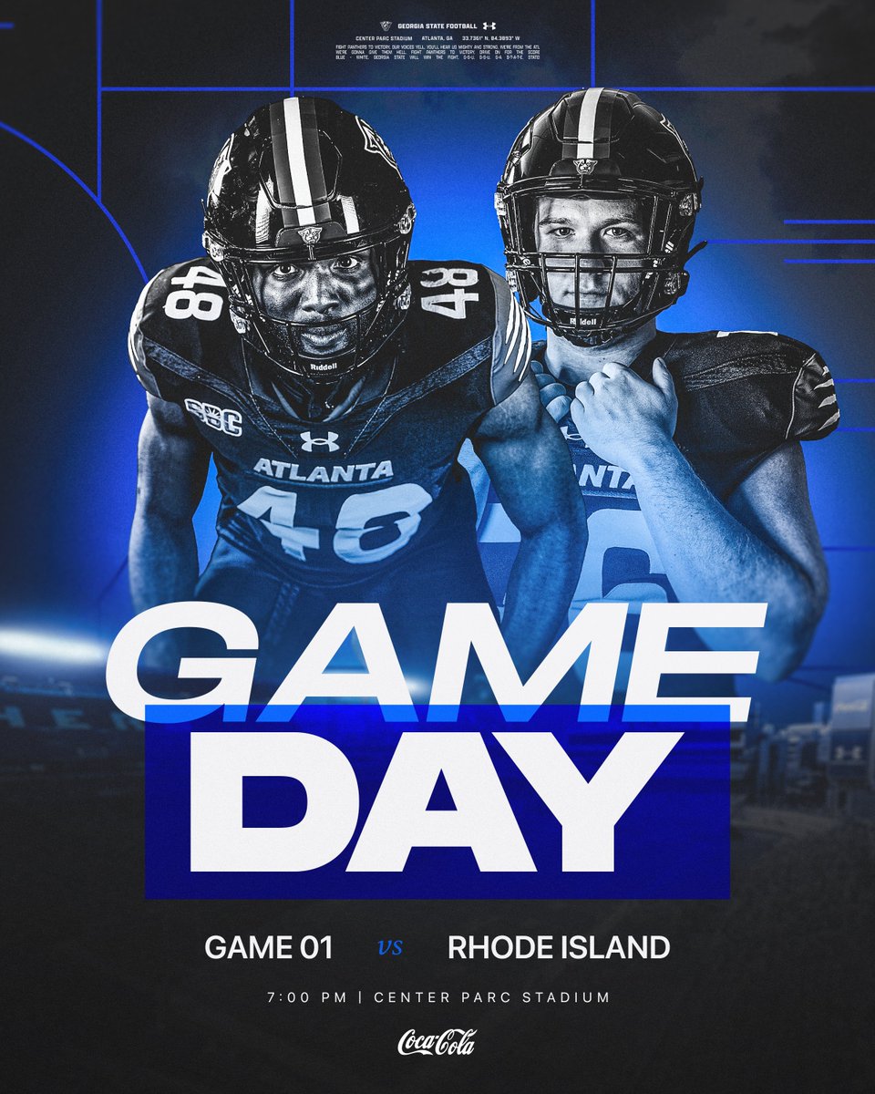 🏈 𝐀𝐓 𝐋𝐀𝐒𝐓 ‼️

Georgia State vs. Rhode Island
Center Parc Stadium | 7 PM
ESPN+ | WRAS 88.5

🎟 General: georgiastatesports.com/tix
🎟 Students: pin.gsu.edu/event/9248386
📄 Gameday Central: bit.ly/3PfFDyF

#LightItBlue | #BeatRhodeIsland