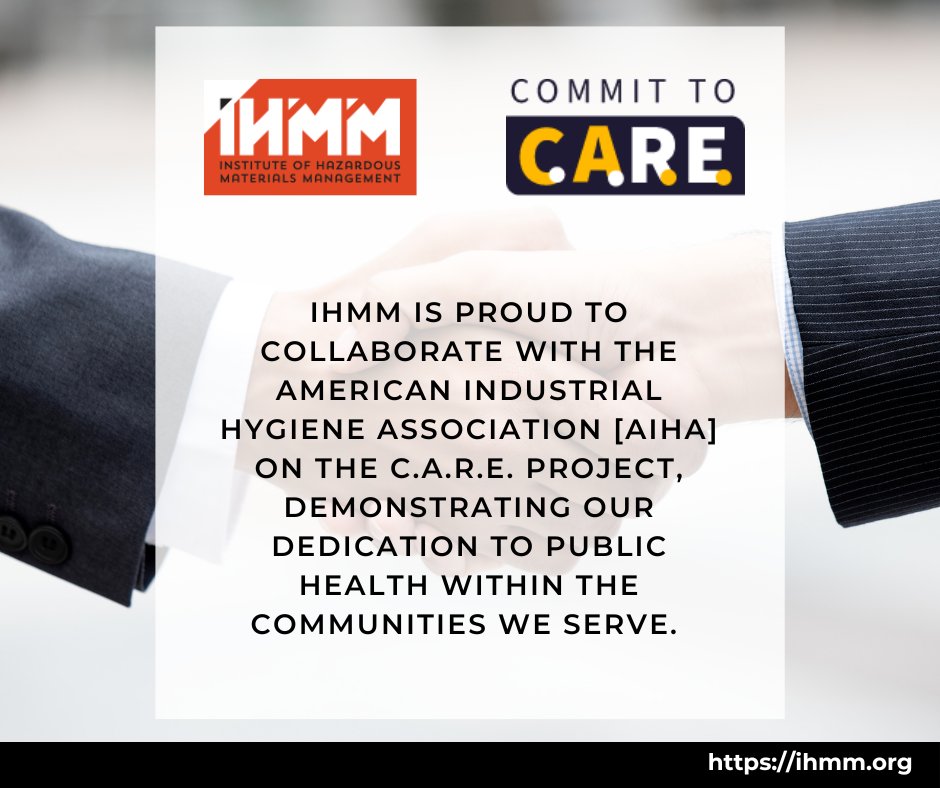 TheIHMM's tweet photo. IHMM is proud to collaborate with the American Industrial Hygiene Association [AIHA] on the C.A.R.E. project, demonstrating our dedication to public health within the communities we serve. 🤝🌍

Learn more here: https://t.co/sTBHAAt78g

#IHMM #AIHA #PublicHealth #careproject https://t.co/X6w7WONyZF