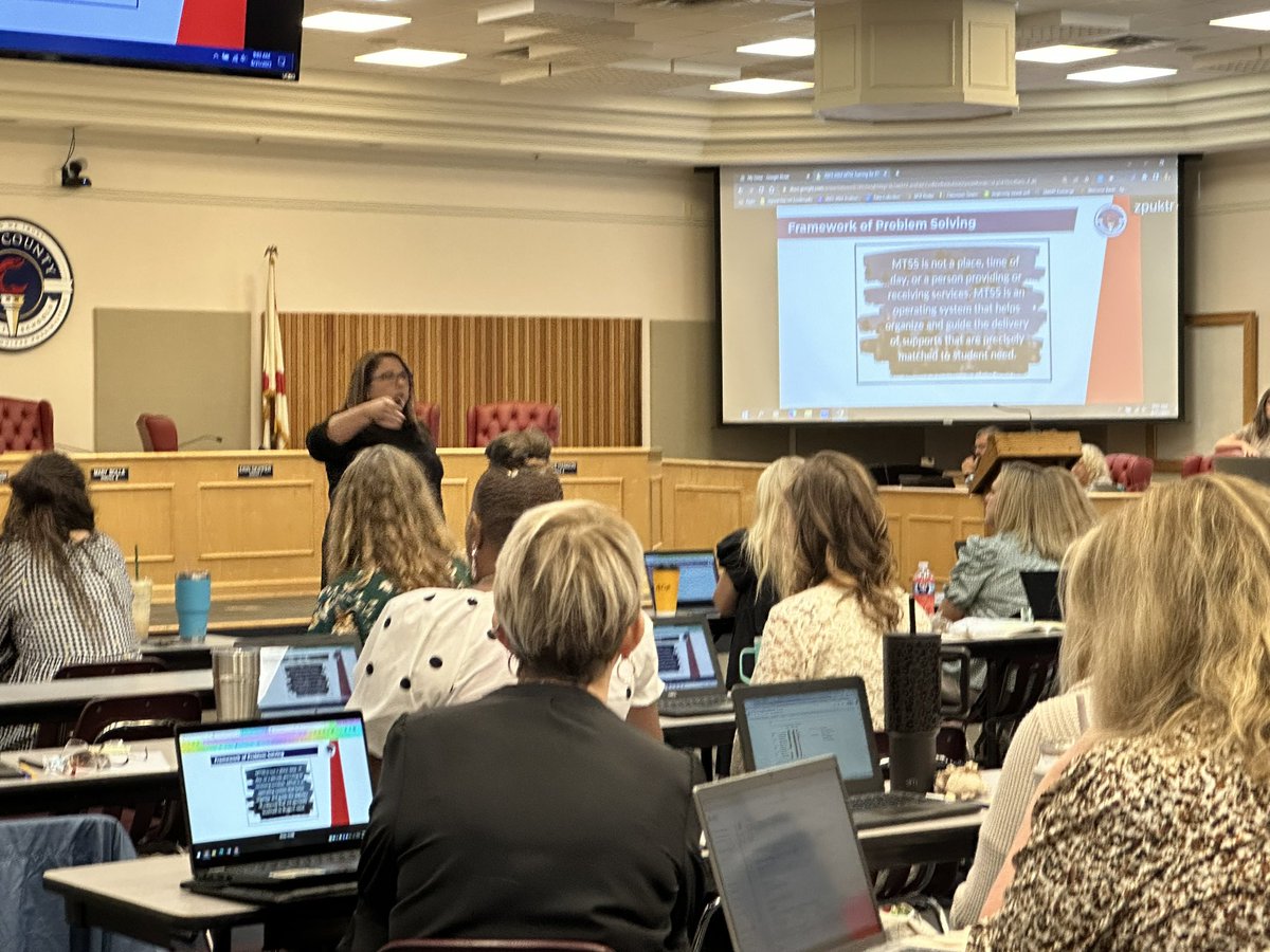 DrSandersESE's tweet photo. MTSS is NOT a place or something we DO to students.  WE are the Multi-Tiered System of Support! It is us.  @heathercates #OneTeamOneGoalOneClay https://t.co/3JbRsrqJtt