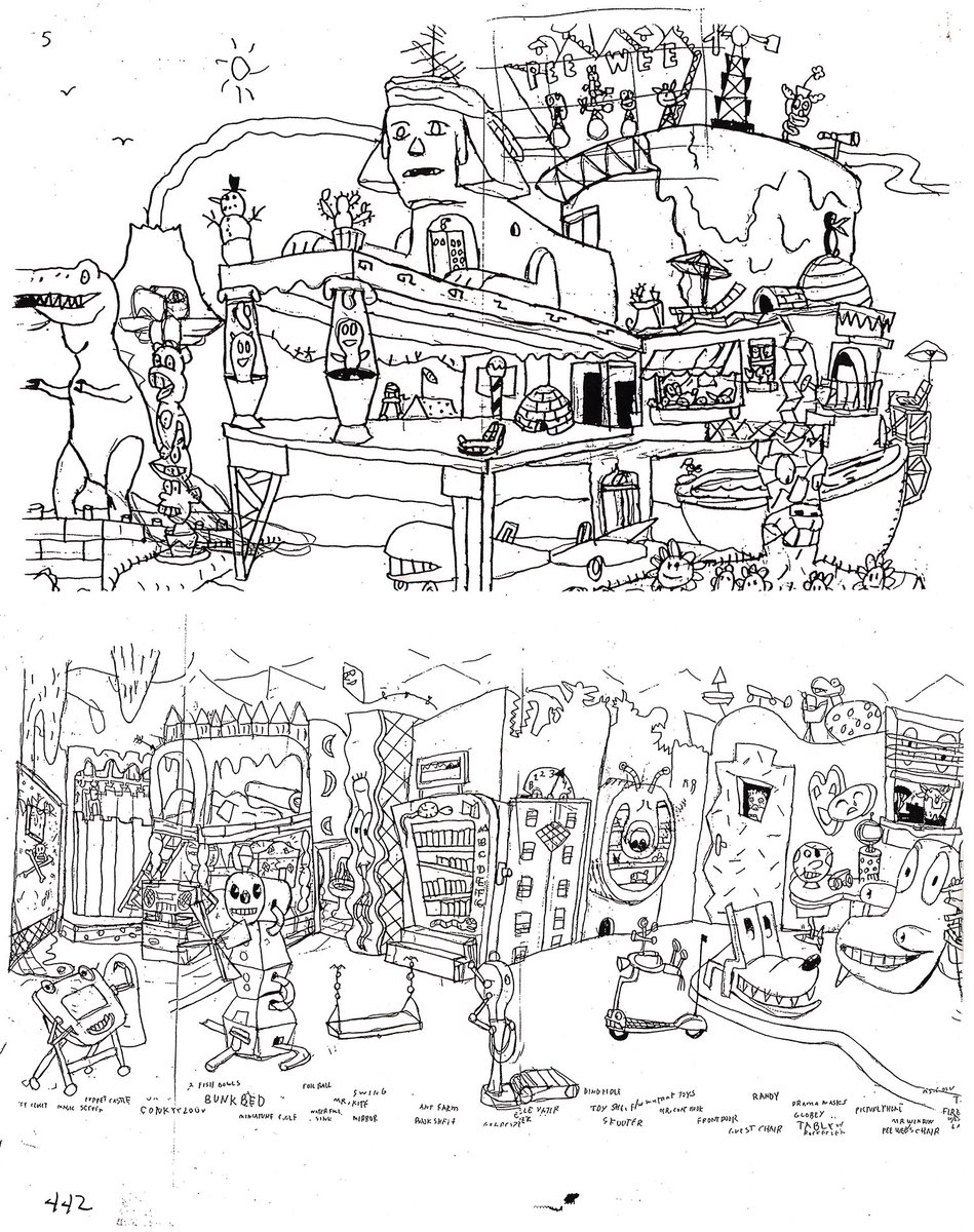 ComicsJournal's tweet photo. Many know Pee-wee’s Playhouse as the idea of the late Paul Reubens, but bringing it to life took many hands. In Part 1 of a two-part series, John Kelly highlights the cartoonists involved in this cultural moment, and showcases their behind-the-scenes art. https://t.co/7AifkrpBzC https://t.co/uzJkNO3LOG