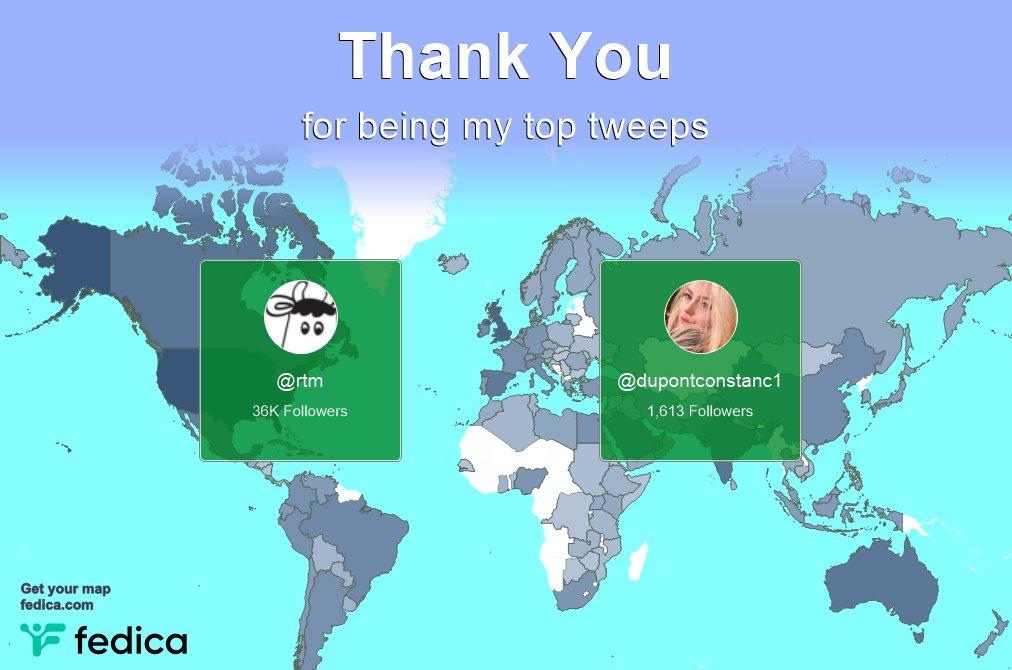 Special thanks to my top new tweeps this week @rtm, @dupontconstanc1