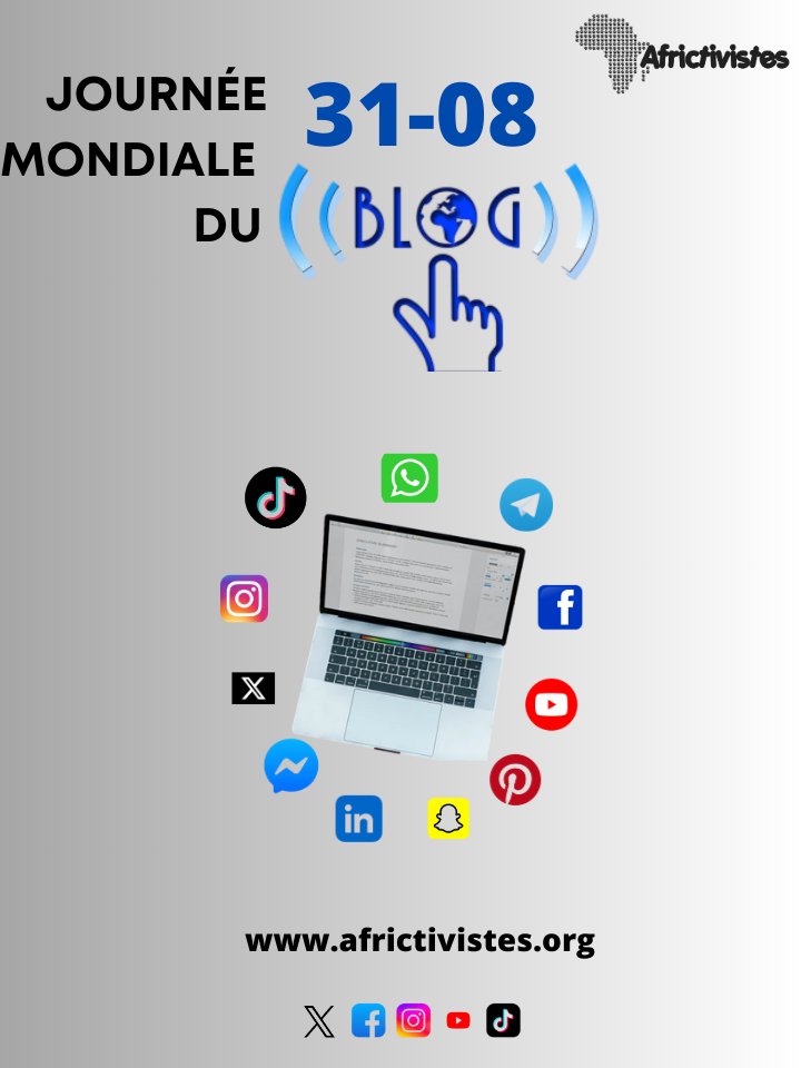 En cette journée mondiale du #Blog, AfricTivistes renouvelle son engagement pour le respect et la promotion des droits et libertés des citoyens et contre les restrictions des espaces civiques numériques. #WorldBlogDay2023 #BlogDay