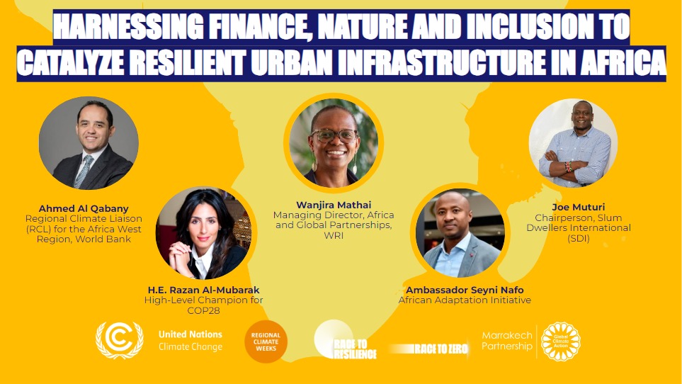 WRIafrica's tweet photo. 🏙 By 2050, Africa's urban population will exceed 1.2 billion.

🌍 Join us next Thursday at #AfricaClimateWeek to find out how community voices &amp; global partnerships can build a climate-resilient future for Africa's growing cities.

📍 Aberdares Hall, KICC 
📅15:30 - 16:45 (EAT) https://t.co/uvxHEj2zjV