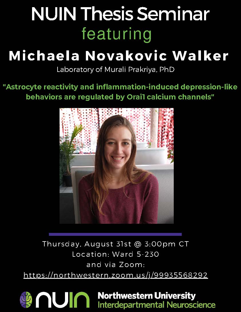 Join NUIN for Michaela Novakovic Walker’s Thesis Seminar, today @ 3:00 PM CT. Location: Ward 5-230 and via zoom!