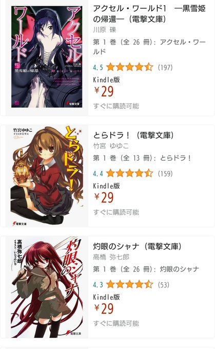 電撃文庫セールでオタクの青春が29円になってるな 