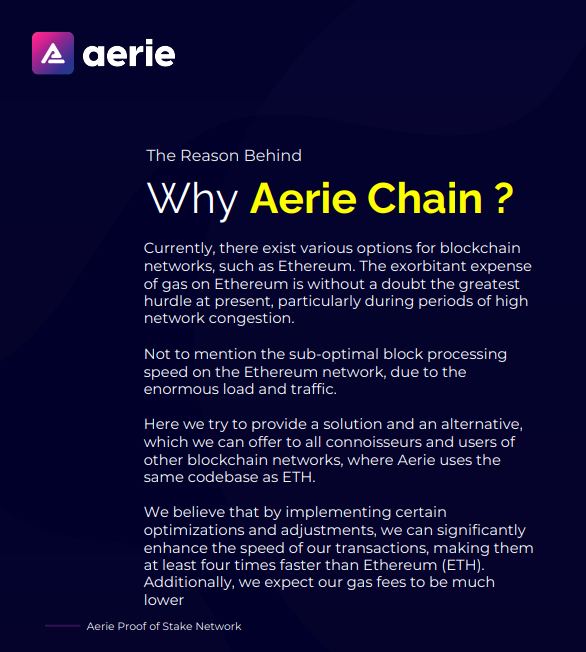 Henry_VuQuangDu's tweet photo. $AER mainnet is coming. Here's what you should know about the @aeriecoin network 🧵

Aeri is a Blockchain layer 1, the platform that simplifies your journey into the world of DeFi. They offer tools and resources for beginners and experienced crypto enthusiasts. 

But why L1 and not L2?
Introducing L2 to lighten the load on L1 is crucial. However, it's important to understand that L2 still relies on L1 as its foundation. While it helps alleviate the burden on L1, all L2 transactions still need to be recorded on L1.

Aerie team envision a better future: L1 networks that are fully independent and self-reliant. Only then can we achieve true performance, untethered from other networks.
Aerie chain is 24x faster than ETH with 595 TPS! This is pretty good number with a layer 1 blockchain.

Let's take a look #Aerie chain in nutshell.

With just one post, I can not finish a Layer 1 blockchain, I will continue update my $AER post with more feature and utilities! 

What I can say here is $AER is the gem, it is the layer 1 blockchain with just $500K MC and mainnet is coming today!

Chart: https://t.co/YLVXyXNemg