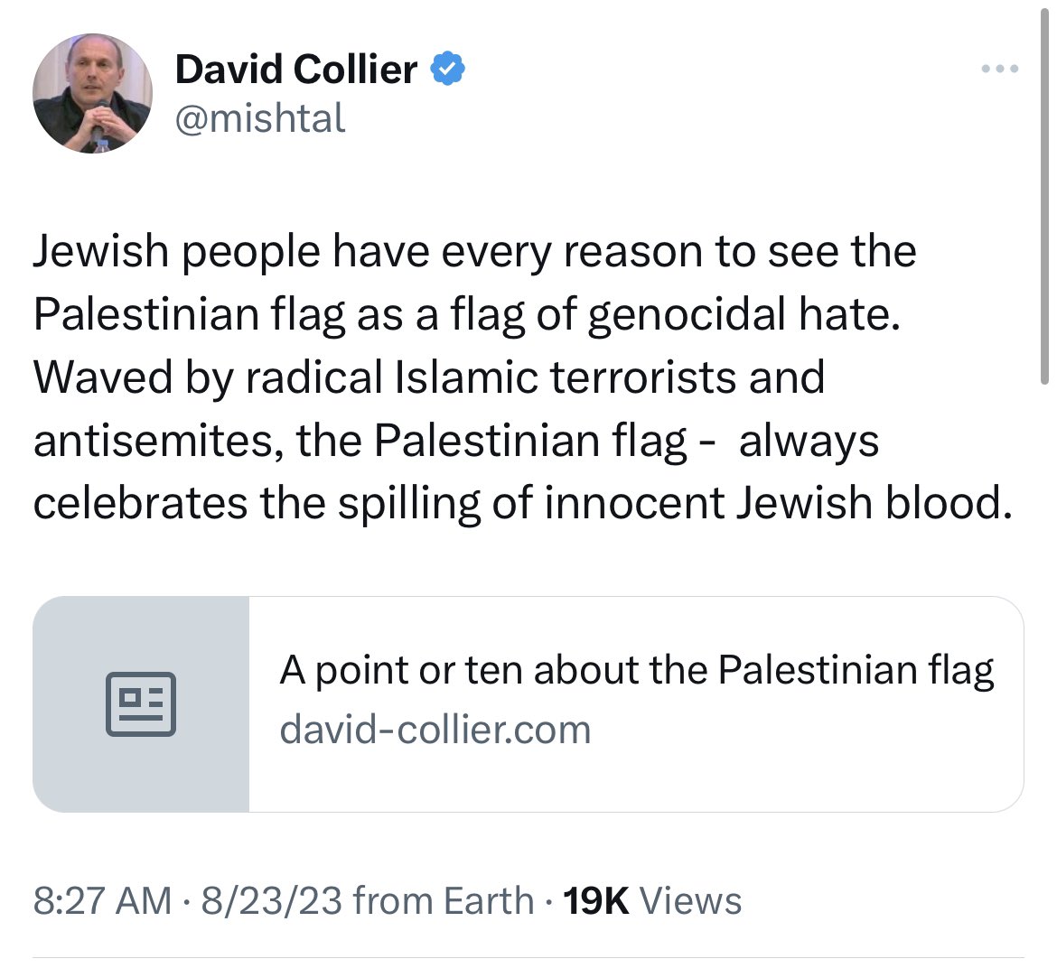 _ZachFoster's tweet photo. Israel enthusiasts are surprisingly open about how deeply bigoted they are towards all things Palestinian.

1st they claimed there was never such a place called Palestine, no such people as the Palestinians. now they are trying to cancel Palestinian flags &amp; even Palestinian words https://t.co/Q5U1FaeEbT