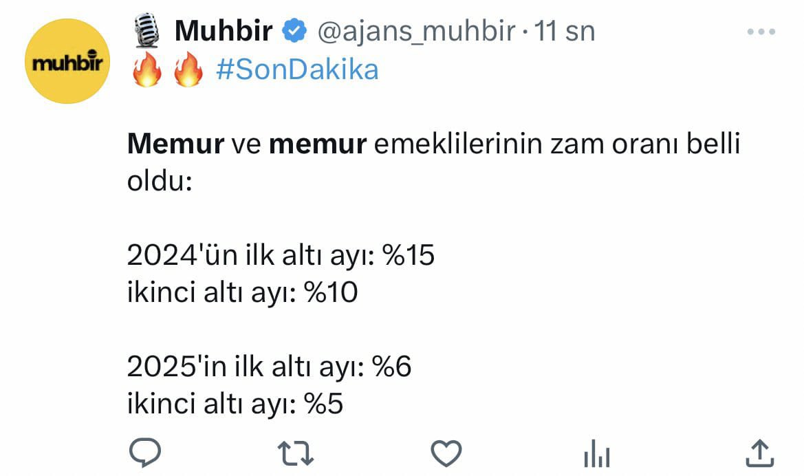 Bu oranlara göre 2026 da zam yok…
Demek ki ekonomimiz mükemmele doğru gidiyor!?
#memurzammı