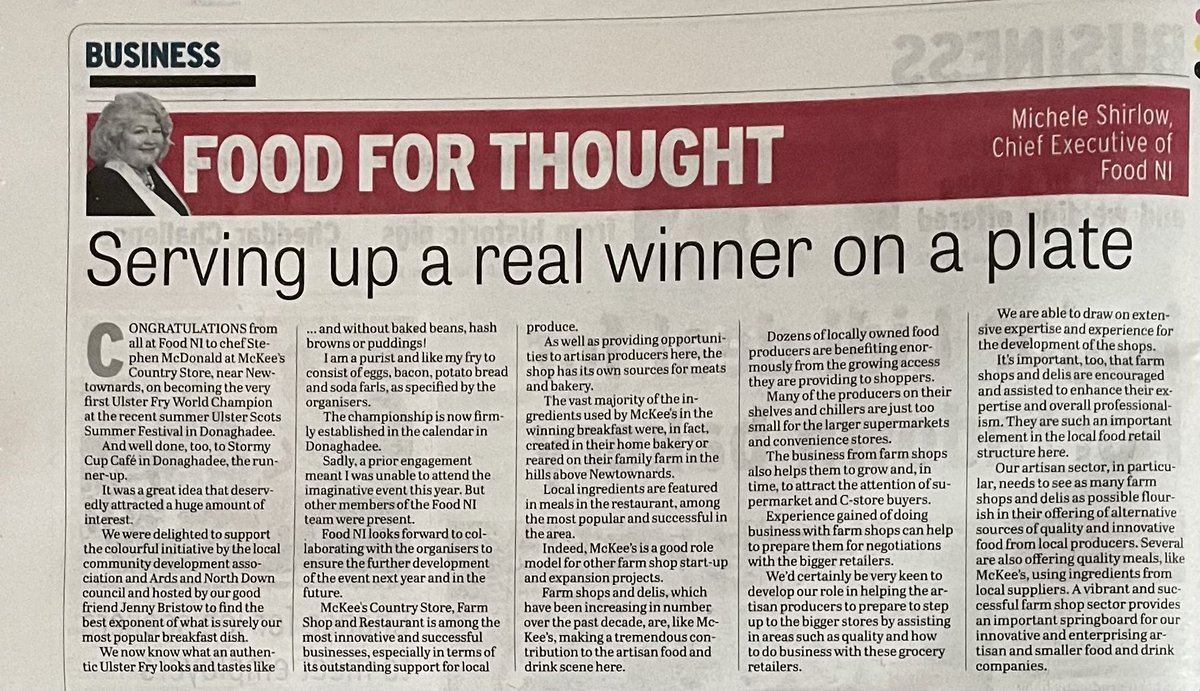 ⁦<a href="/Farm_Week/">FarmWeek</a>⁩ ⁦<a href="/MicheleShirlow/">Michele Shirlow</a>⁩ ⁦<a href="/Food_NI/">Food NI</a>⁩ on the World Ulster Fry Championships #lovelocalsuccess ⁦<a href="/DukeSchomberg/">Sam Butler MBE</a>⁩