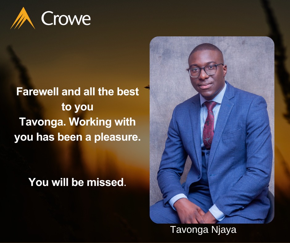 ZwCrowe's tweet photo. Sad to see you go.. but we wish you all the best in your future endeavors!
#Audit #Tax #Advisory #WeAreCrowe @nedziwe1 @TavongaNjaya1 https://t.co/mITq8Uzydh