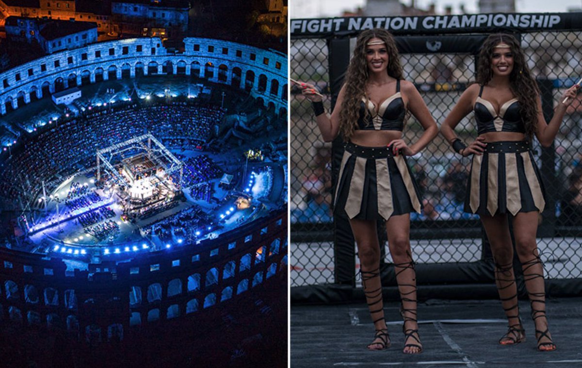 Colosseum used by blood-thirsty gladiators now hosts MMA title bouts and glam ring girls 🤯

🚨 EXCLUSIVE ✍️ <a href="/RhysDalySport/">Rhys Daly</a>
dailystar.co.uk/sport/other-sp…