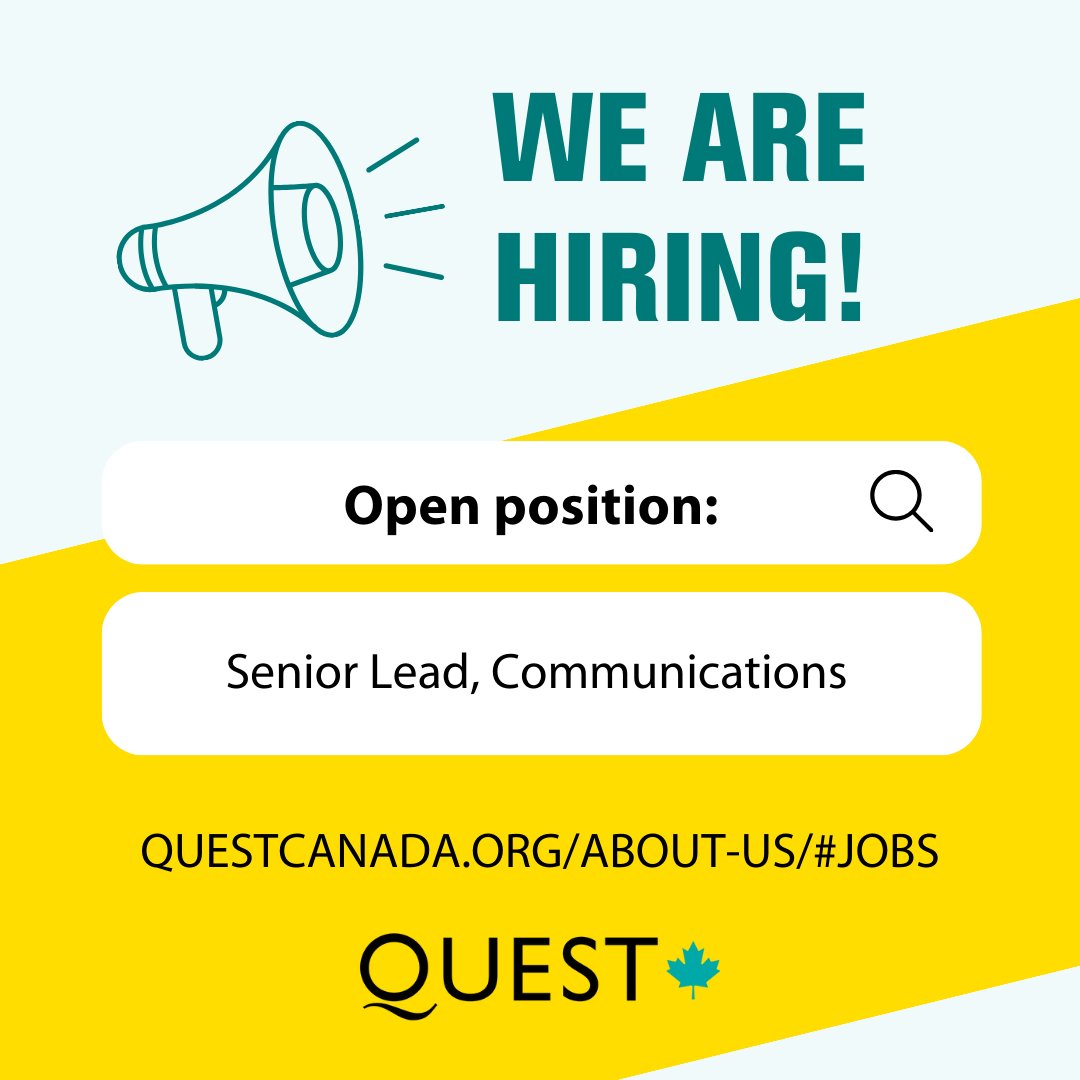 We're looking for a Senior Lead of Communications to join our team! Check out our job posting to learn more and apply: questcanada.org/about-us/#jobs  

Our application deadline is September 19, 2023 at 11:59 pm ET.

#energyjobs #communications #netzero
