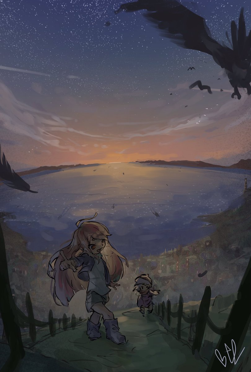 BananaTHboy's tweet photo. 🌅　

#イラスト https://t.co/o7kp31viah