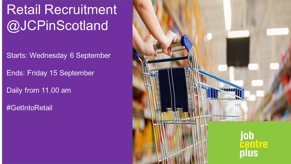 JCPinScotland's tweet photo. Are you searching for a new #Career? Join @JCPinScotland #GetIntoRetail Recruitment campaign. 

Featuring entry-level vacancies and experienced opportunities - something for everyone. 

@apprentice_scot @mywowscotland @PrincesTrustSco @StreetLeagueUK @streetsoccerSCO @DWSDundee https://t.co/6wpNQWGulh