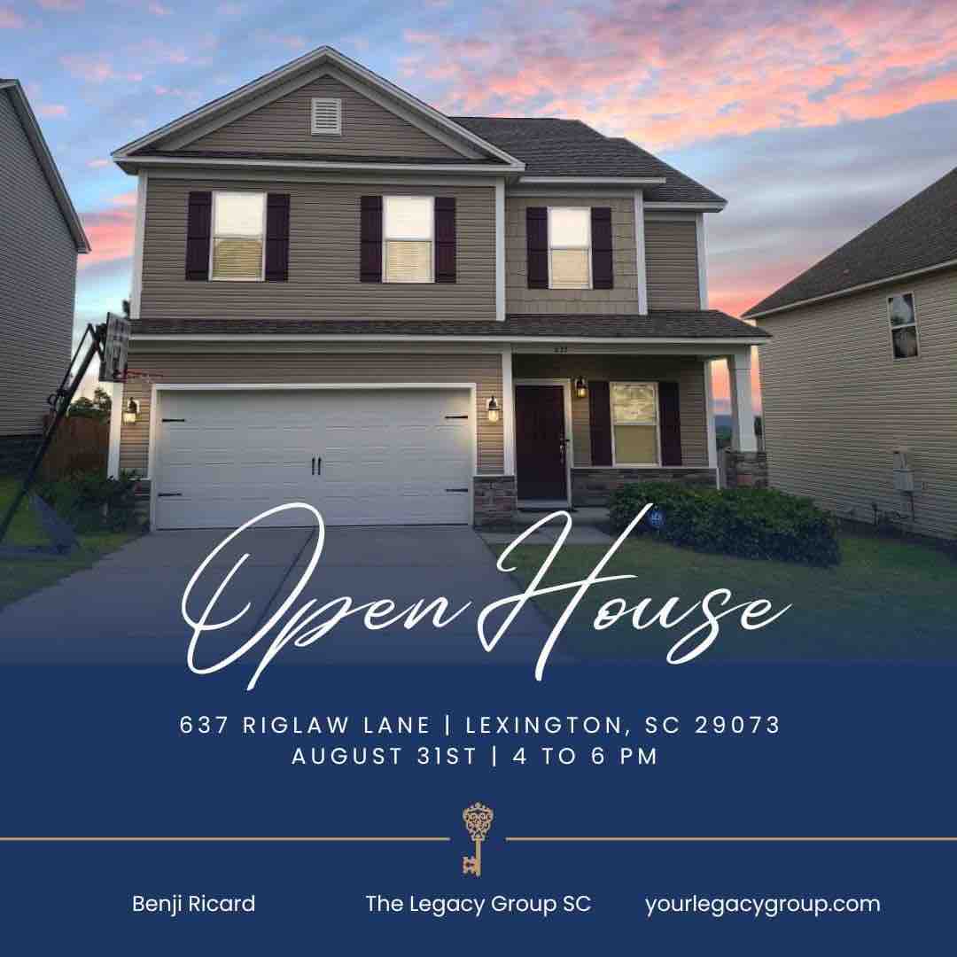 Join us today! 4-6 pm 

#openhouse #homesforsale #homesforsaleinlexingtonsc #lexingtonsc #lexingtonscrealestate #columbiascrealestate #buyersagent #sell #invest #screalestate #screaltors #greatsouthernhomes #southcarolina #southcarolinarealestate
