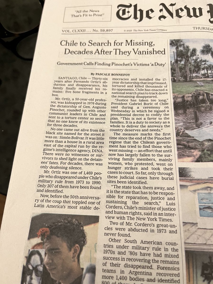 Primera página del New York Times de hoy.