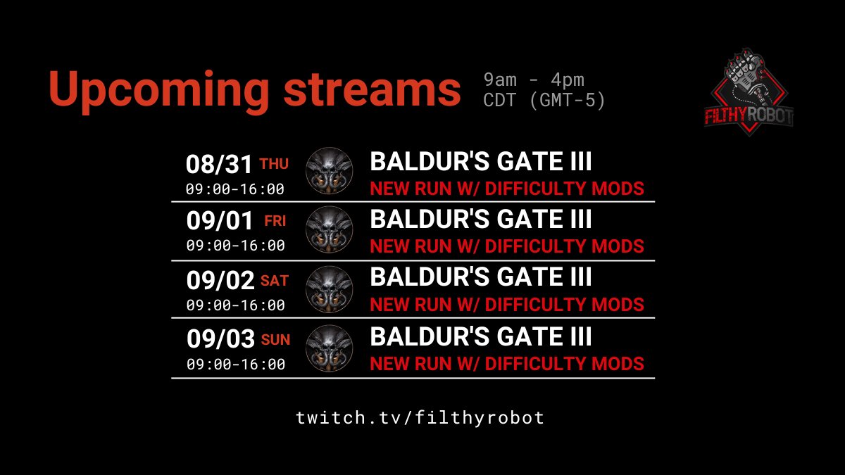 Filthy_Robot's tweet image. Let&apos;s see if we can force some interesting tactical combat into our awesome story telling game! Fresh run of MODDED bg3 this week!