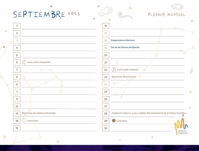 astrofisicaMAS's tweet photo. 🇨🇱Tiki Tiki Tiki ¿Puedes creer que ya llegó #septiembre? Acá en @astrofisicaMAS estamos en shock 😳 Lo bueno es que tenemos nuestro #CalendarioMAS para planificar el mes: trabajo, estudios, ocio y celebraciones varias 🎉🎈
Descarga el tuyo GRATIS
https://t.co/HlXlw3ZWh9 https://t.co/93GPKKyP5m