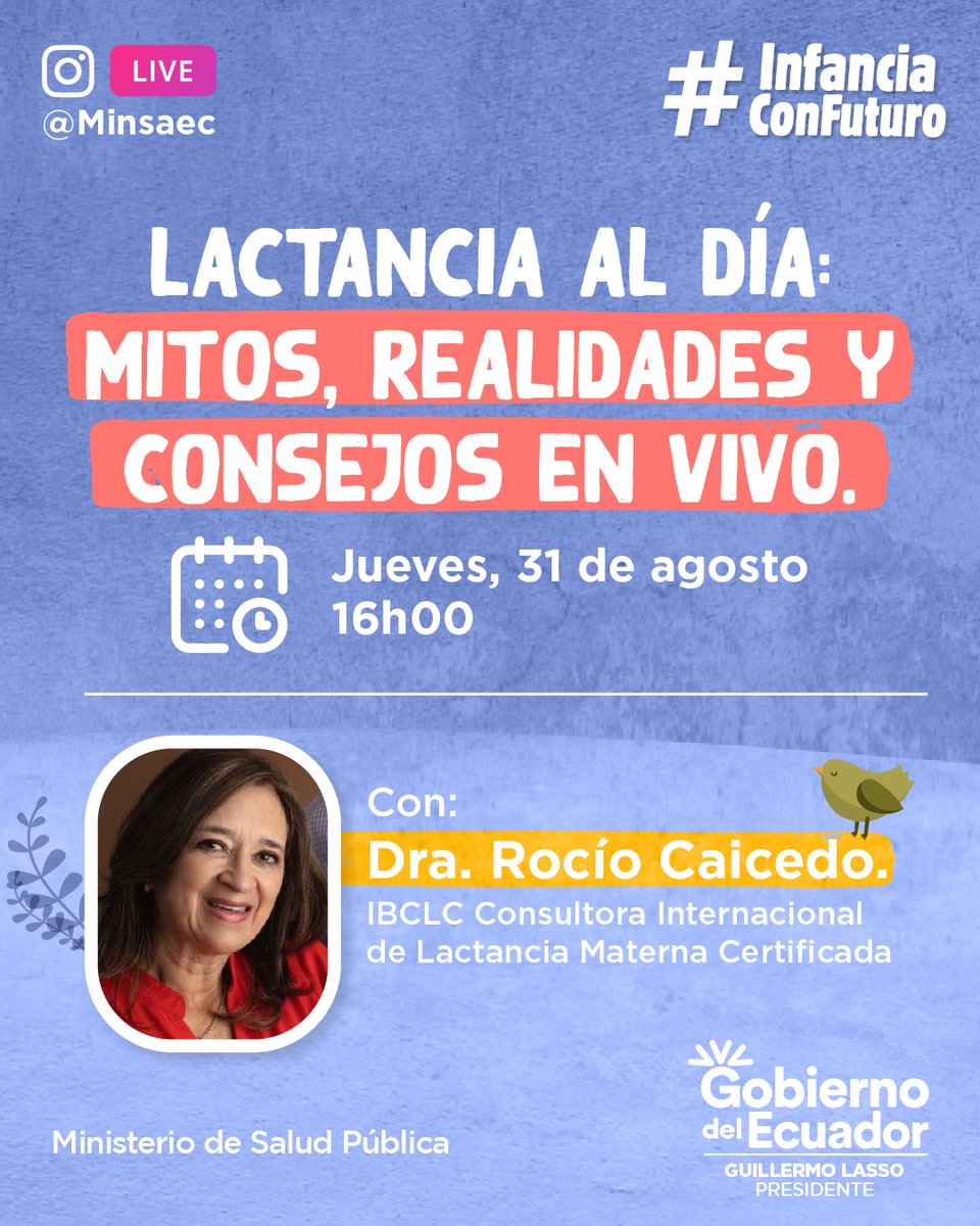 caaesanlazaro's tweet photo. 🤱 Lactancia al Día: Mitos, Realidades y Consejos en vivo ¿Tienes preguntas sobre la lactancia? 📷Instagram live: @Minsaec 📷 Jueves 31 de agosto 📷
⏰🙌 https://t.co/HV1iTwBgxq