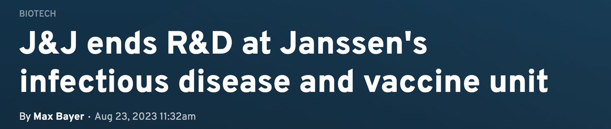 Johnson &amp; Johnson claimed they needed to evergreen their bedaquiline patent to invest in new breakthrough therapies for tuberculosis.
Well, <a href="/JNJNews/">Johnson & Johnson</a> just ended all research and development into infectious disease. Despicable to claim R&amp;D and then...abandon R&amp;D.