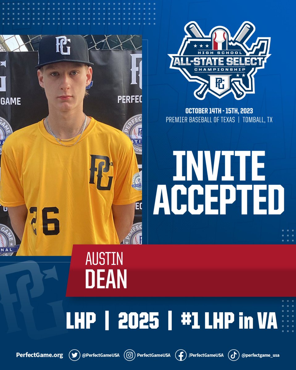 PGShowcases's tweet photo. INVITE ACCEPTED ✅ 

Austin Dean will be at the High School All State Select Championships in TX in Oct. 👊

The 6-foot-8 Virginia Tech commit is ranked as the #88 overall player in the country &amp; is up to 90 from the left side 🔥 

#HSAllState @PG_Coastal @Austindean44 https://t.co/oBar3e2C2t