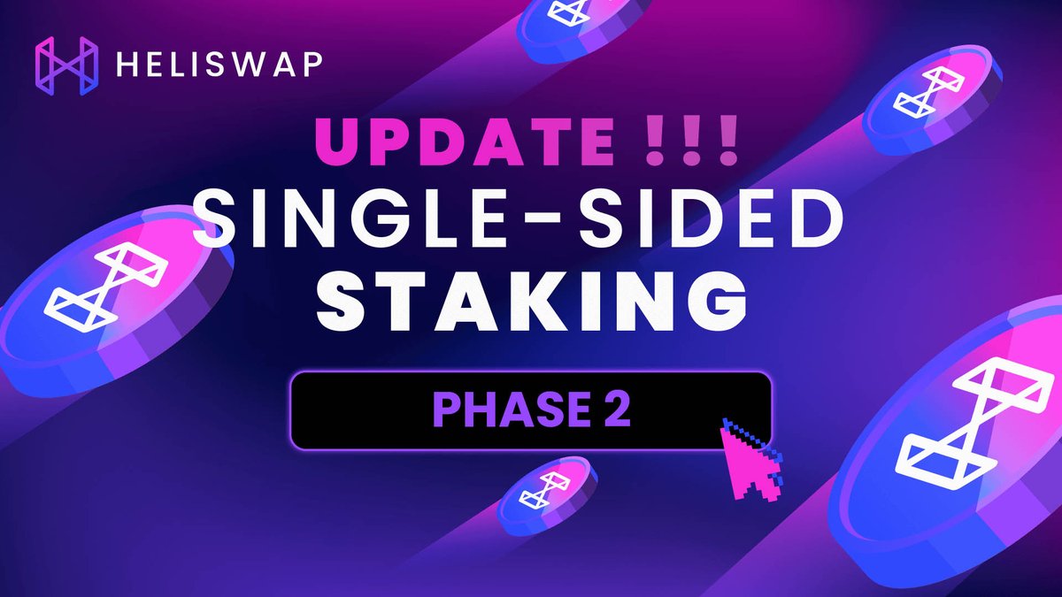 🎉We just launched the most advanced Single Sided Staking mechanism on Hedera!🎉 🥩Flexible Staking for $HELI 🔓Lock your position for extra Rewards 🗳Earn Voting Rights for the HeliSwap DAO More Info: heliswap.io/news/single-si… Stake now to get started: app.heliswap.io/single-sided-s…