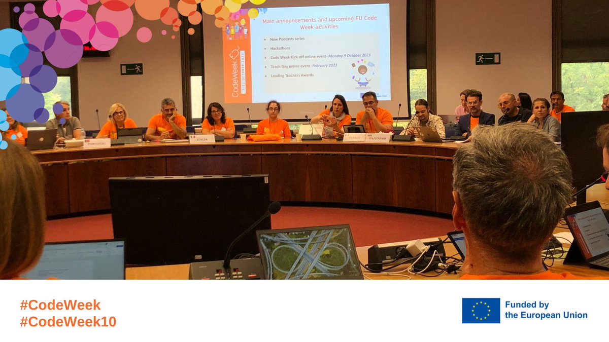 CodeWeekEU's tweet photo. 🎉 Exciting Updates for #EUCodeWeek Await! 

🎙️ New Podcasts Series 
🛠️ Hackathons 
📅 Code Week Kick-off: Oct 9
📚 Teach Day
🏆 Leading Teachers Awards 
📝 New MOOC 
💡 Learning Bits 
🚂 Local Train Trainer Course 
📚 Experts Go “Back to School” 

🌟 Stay tuned! https://t.co/w252i032or